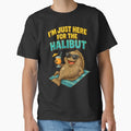 Funny Fishing Pun Fisherman Meme I'M Just Here For Halibuts by JacquelineEnri