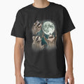 Three Racoons Howling Funny T-Shirt For Raccoon Lovers, The Moon Raccoon Gift by Julie-wl