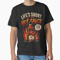 Life's Short, Add More Hot Sauce – Funny Spicy Food Lover Cartoon Design by GRYFFWEAR