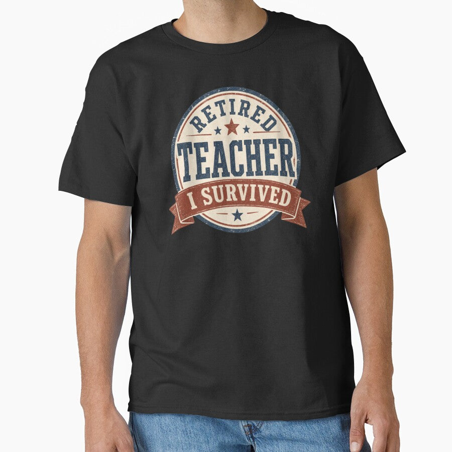 Retired Teacher I Survived Funny Vintage Gift by MehSupply