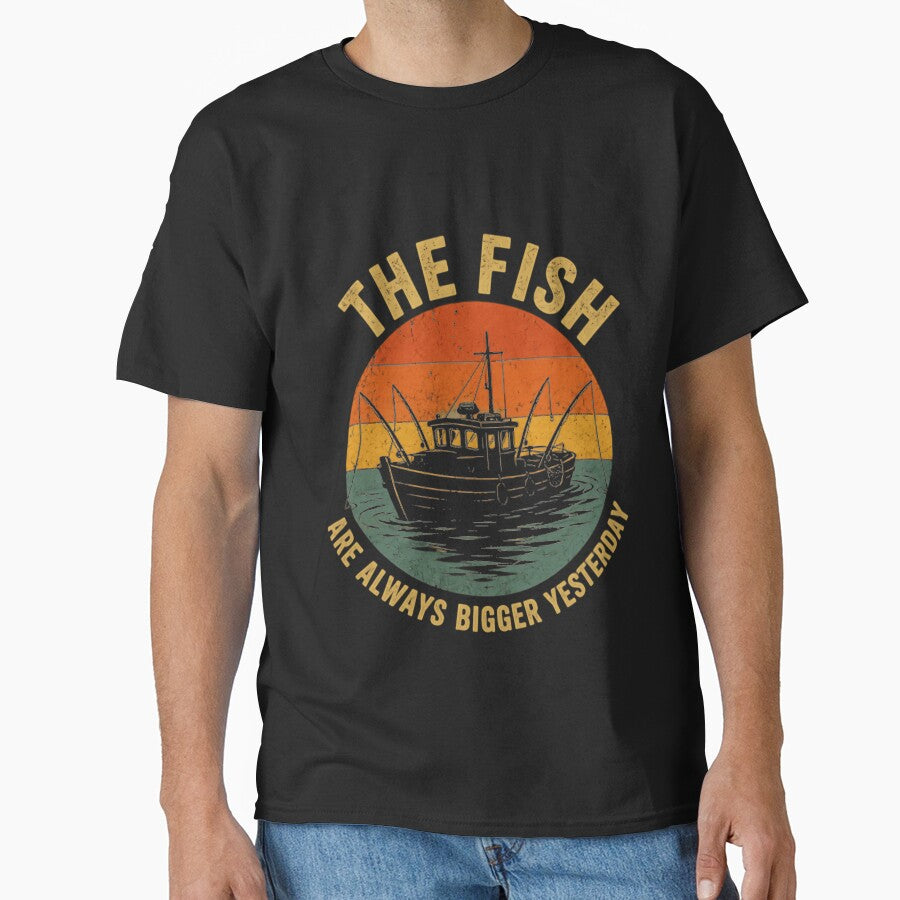 The Fish Are Always Bigger Yesterday Fishing Humor Fisherman Angler by HumansStuck12