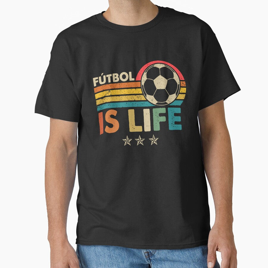 Futbol Is Life Football Lover Soccer Funny Vintage by AdellAddie Unisex , , , Long Sleeve Tee