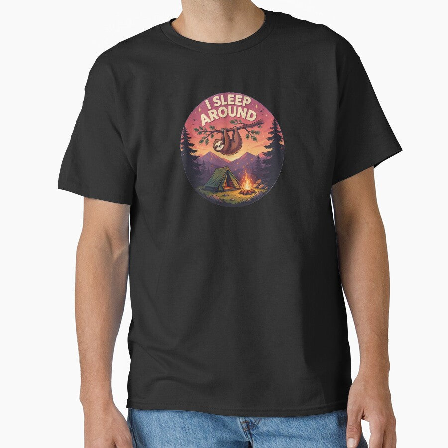 Funny Sloth Campfire Outdoor Adventure Graphic by Don't Crack Art