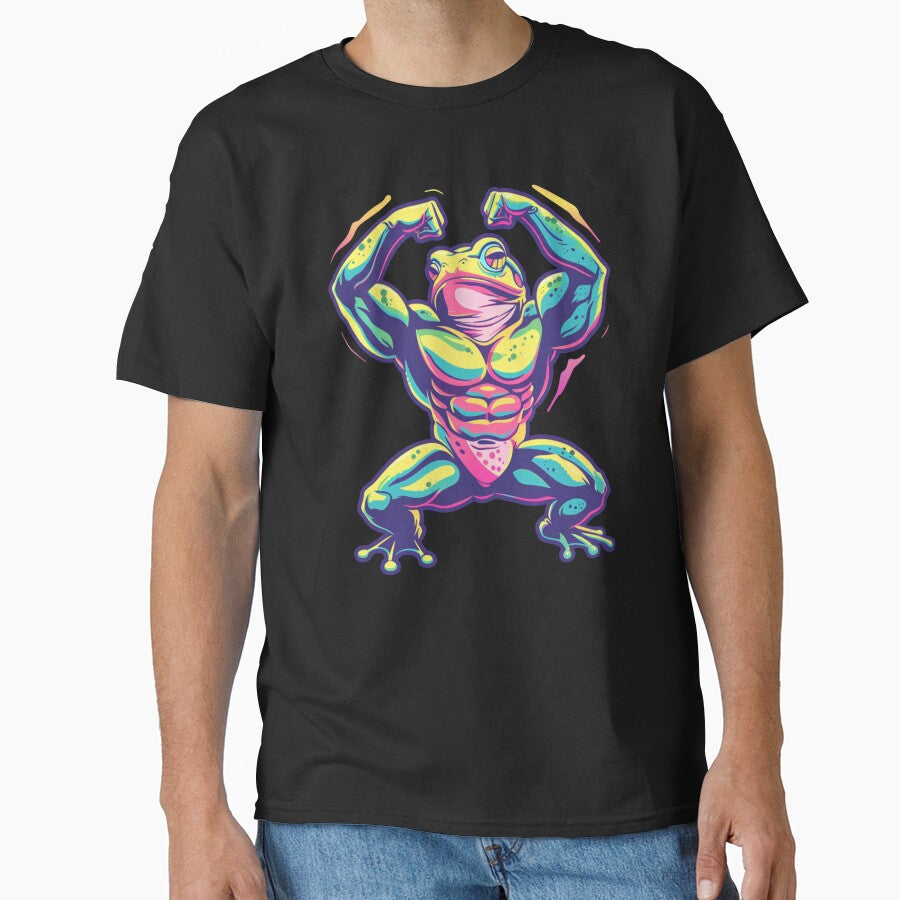 Muscular Aesthetic Gym Frog Bodybuilding Funny Fitness Sticker by VectorForge