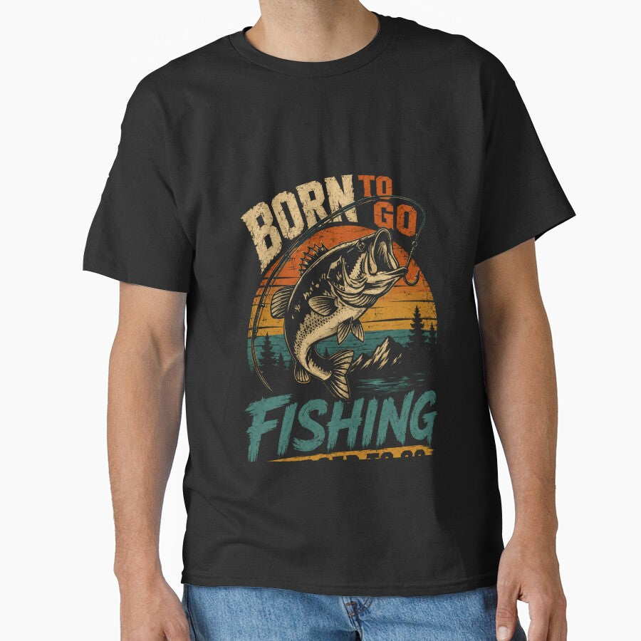 Born To Go Fishing Forced To Go Angler Fisherman Outdoorsman by SkeletonsDanger