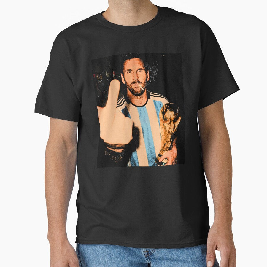 Funny Messi Trophy Middle-Finger Smoking Meme by PamfilOancea