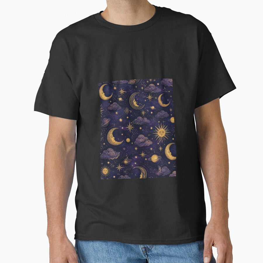 Celestial Moon & Stars Pattern | Mystical Night Sky by DesignsByTaara