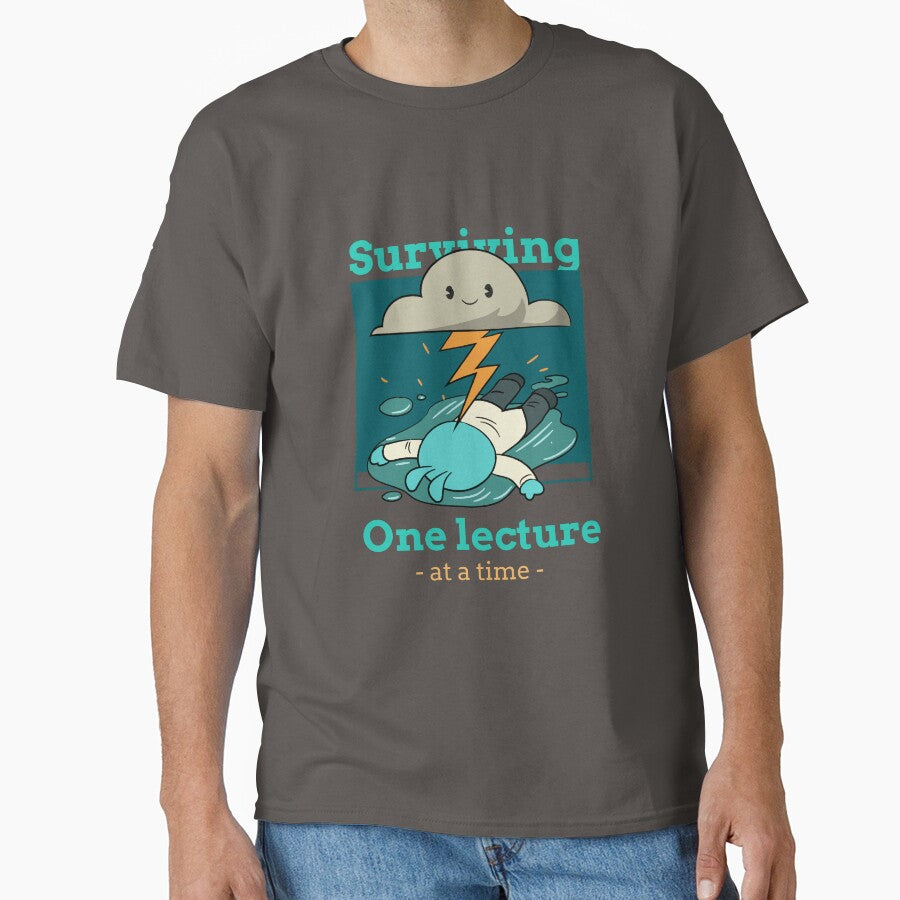 Surviving One Lecture At A Time Overworked Nursing Student Shirt by Nourishive