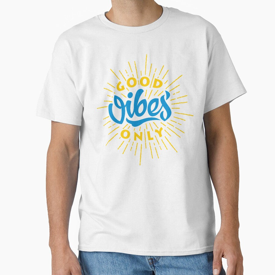 Good Vibes Only Slim Fit by Cute Alien Unisex , , , Long Sleeve Tee