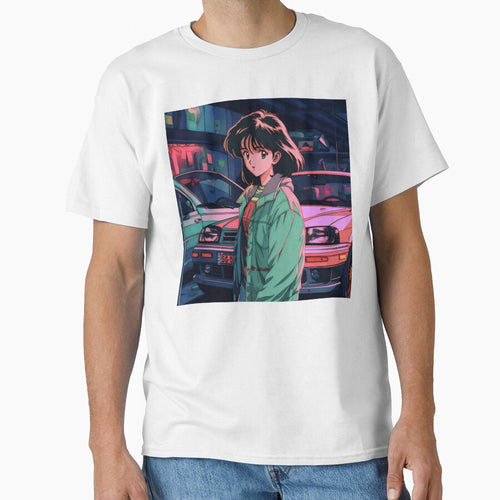 80s Anime Retro Girl Car Japanese Aesthetic Nostalgic Feel by glasseskyodai