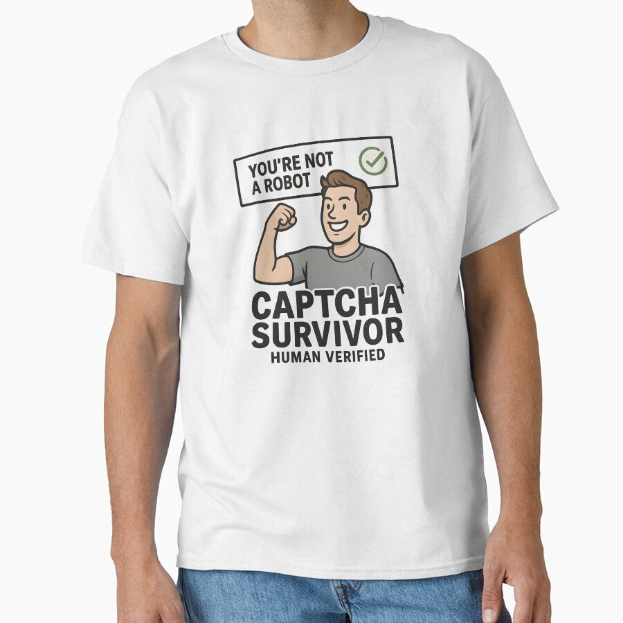 CAPTCHA Survivor – Human Verified Funny Tech Design by VoidBloom Studio