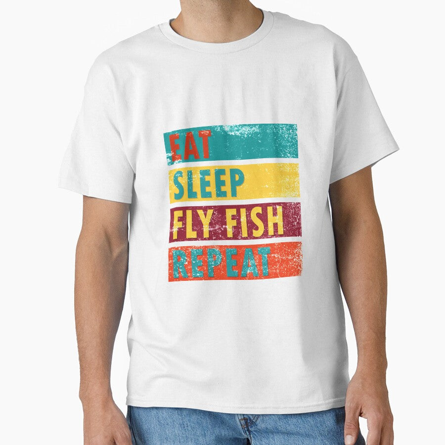 Fly Fishing Eat Sleep Fly Fish Repeat by Space Art
