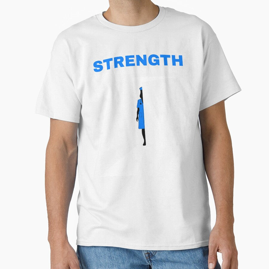 Nurse - Strength Wears Scrubs And Shows Up Daily by WGBTee Unisex , , , Long Sleeve Tee