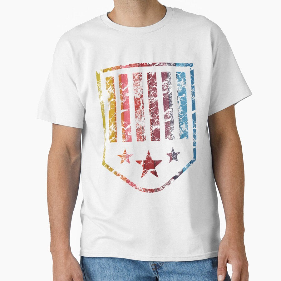American Stars Emblem T-Shirt | Rainbow Color Design Tee by AllStarMerch