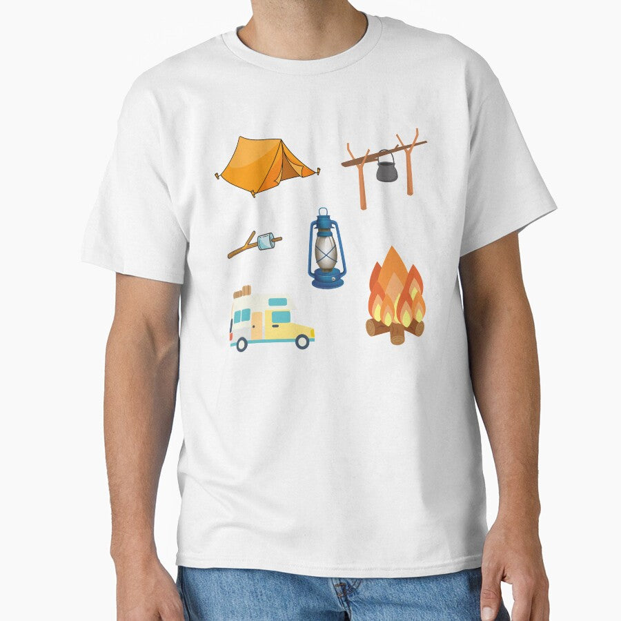 Campfire Tent Pan Marshmallows Camper Lamp Stickerpack by Web CreationsNL