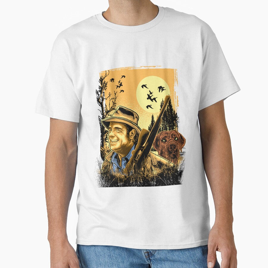 Vintage Duck Hunter with Hunting Dog - Outdoor Wildlife Illustration by PCGraphicStudio