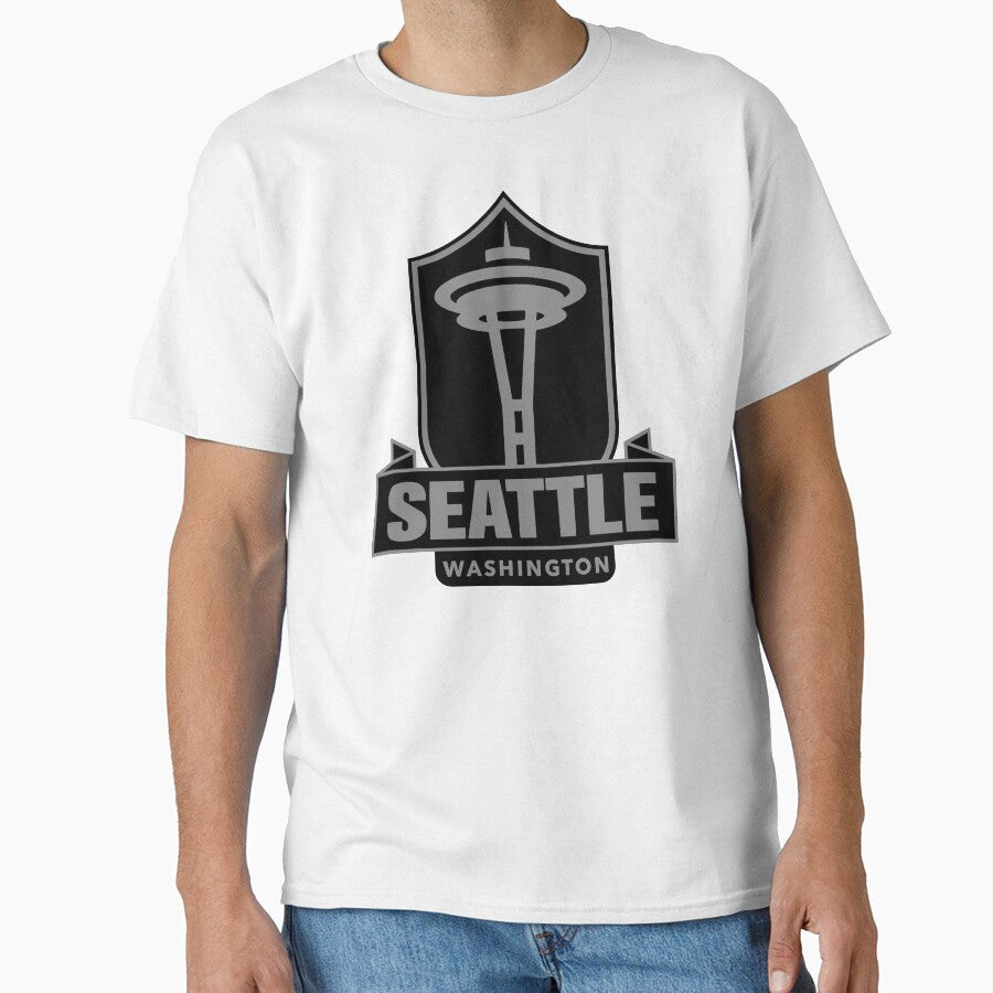 Seattle space needle grey 2 by VRedBaller Unisex , , , Long Sleeve Tee