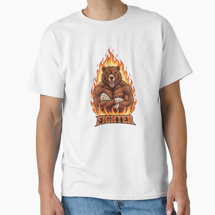 Fiery Bear Fighter Mascot Gaming Design by Omar-2D