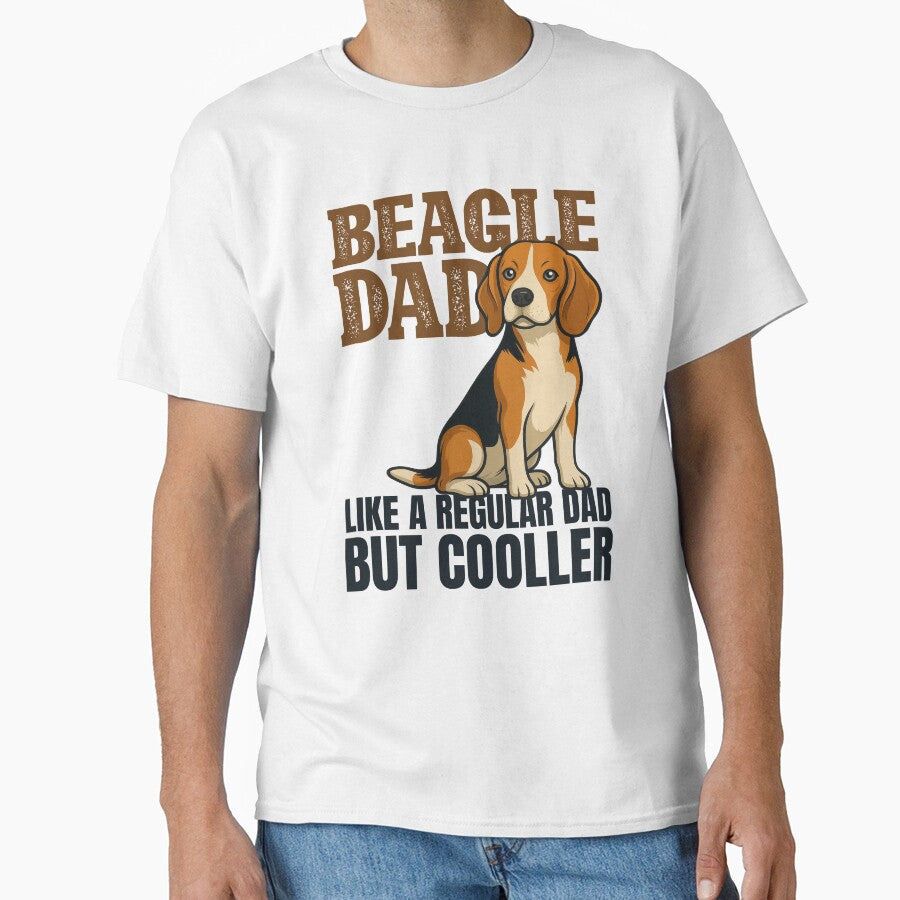 Beagle Dad Like A Regular Dad But Cooler Funny Dog Owner Quote Graphic Art by SvgmagicArt