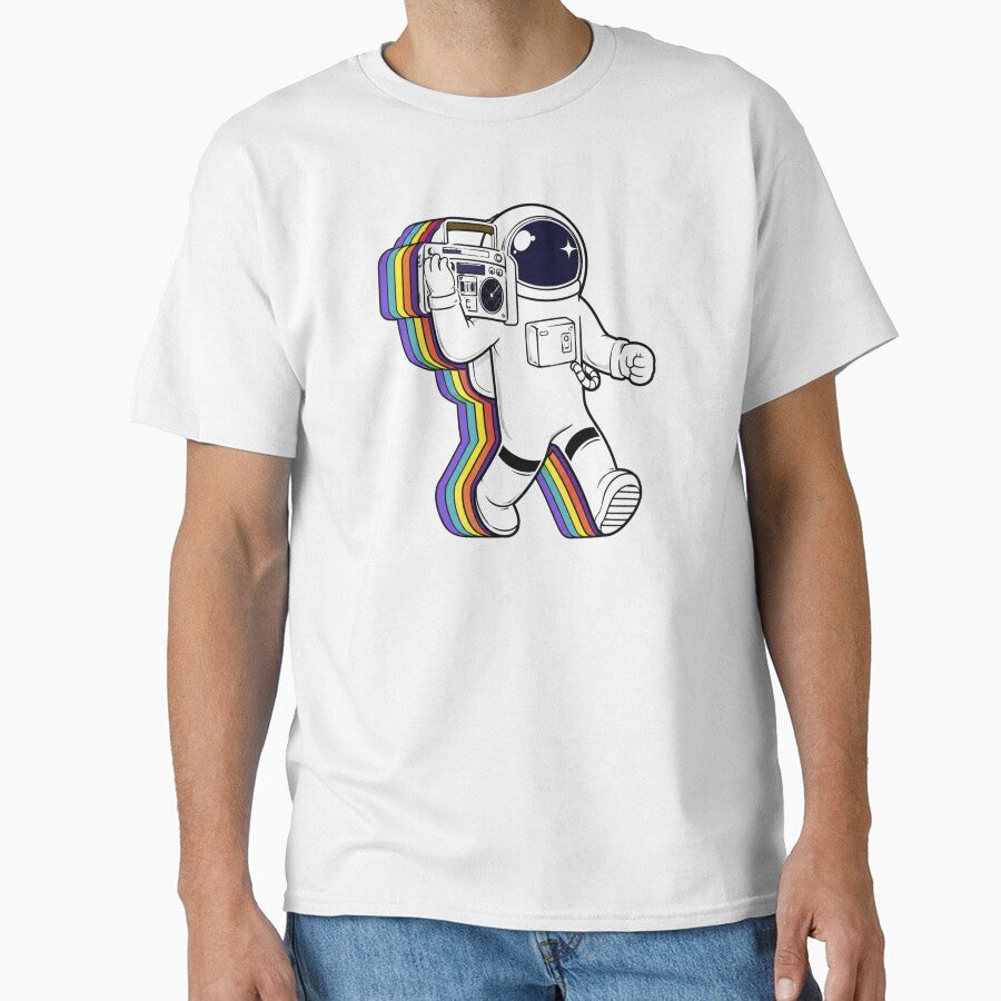 Retro Astronaut With Vintage Boombox by thesmokeydogs