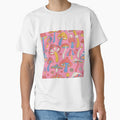 Groovy musroom psychedelic pattern in Pink by ReneMagritteArt