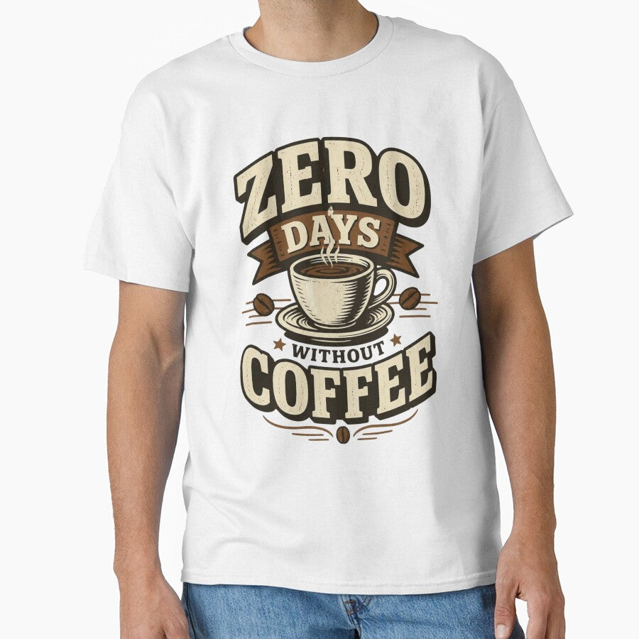Zero Days Without Coffee Funny Coffee Lover Shirt by kaream1308