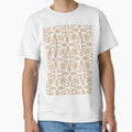 Brown and White Line Art Flower Petal Pattern Pairs DE 2022 Trending Color Cliff's View DEC720 by ColorOfTheYears