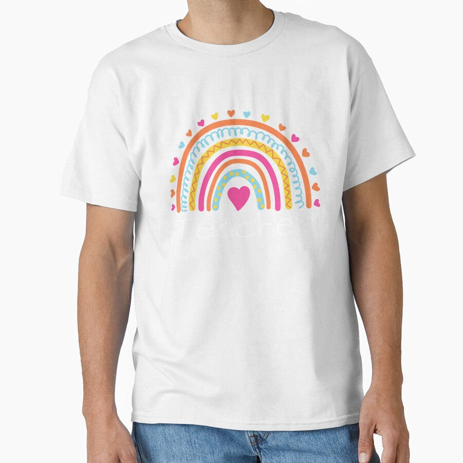 Teacher Shirts For Women, Vintage Boho Teacher Rainbow Sweatshirt, Rainbow Teacher Hoodie, Rainbow Teacher, Kindergarten Teacher Laptop skins,Mobile Cases Gift, by kenganalashish