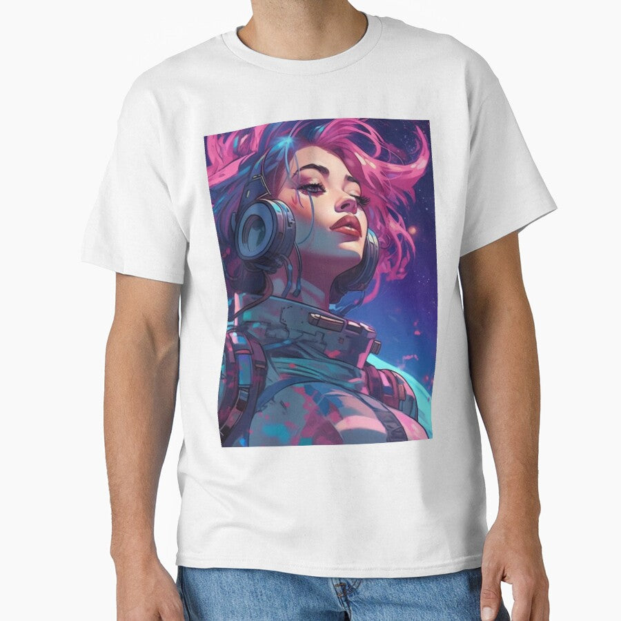 Vaporwave Cyberpunk Girl In Space by Nightarcade