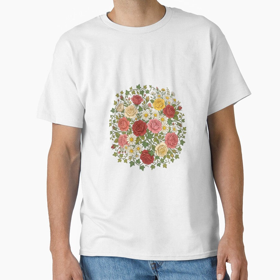 Intertwined Rose Tulip and Ivy Floral Art by AlanyaArtX