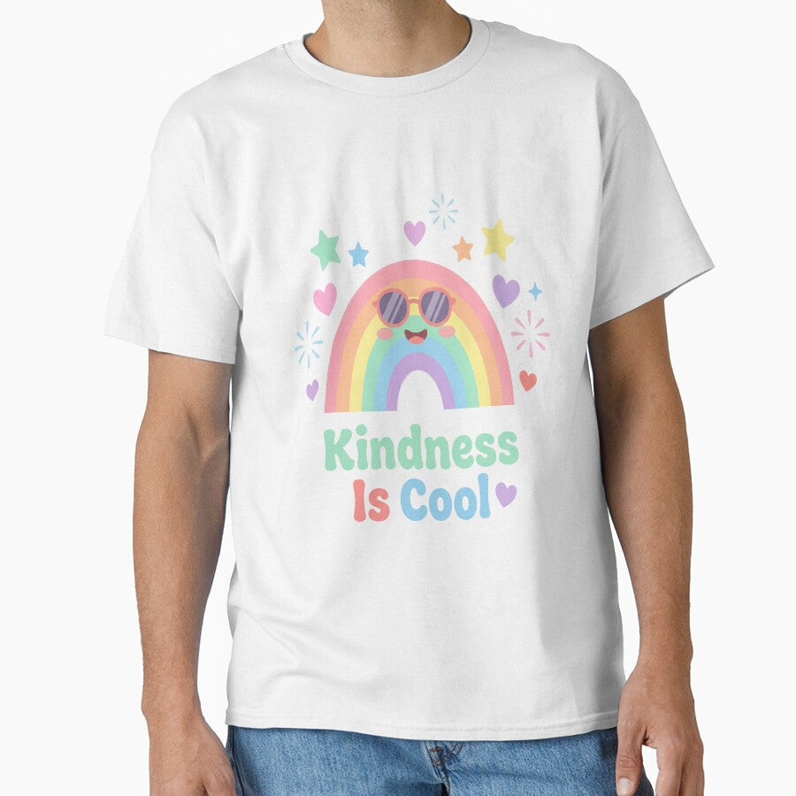 Kindness Is Cool Retro Rainbow Art by DZRym