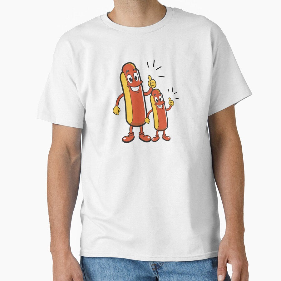 Tasty Hotdog funny fast food  cartoon seamless patterned illustration by HippoInkStudio