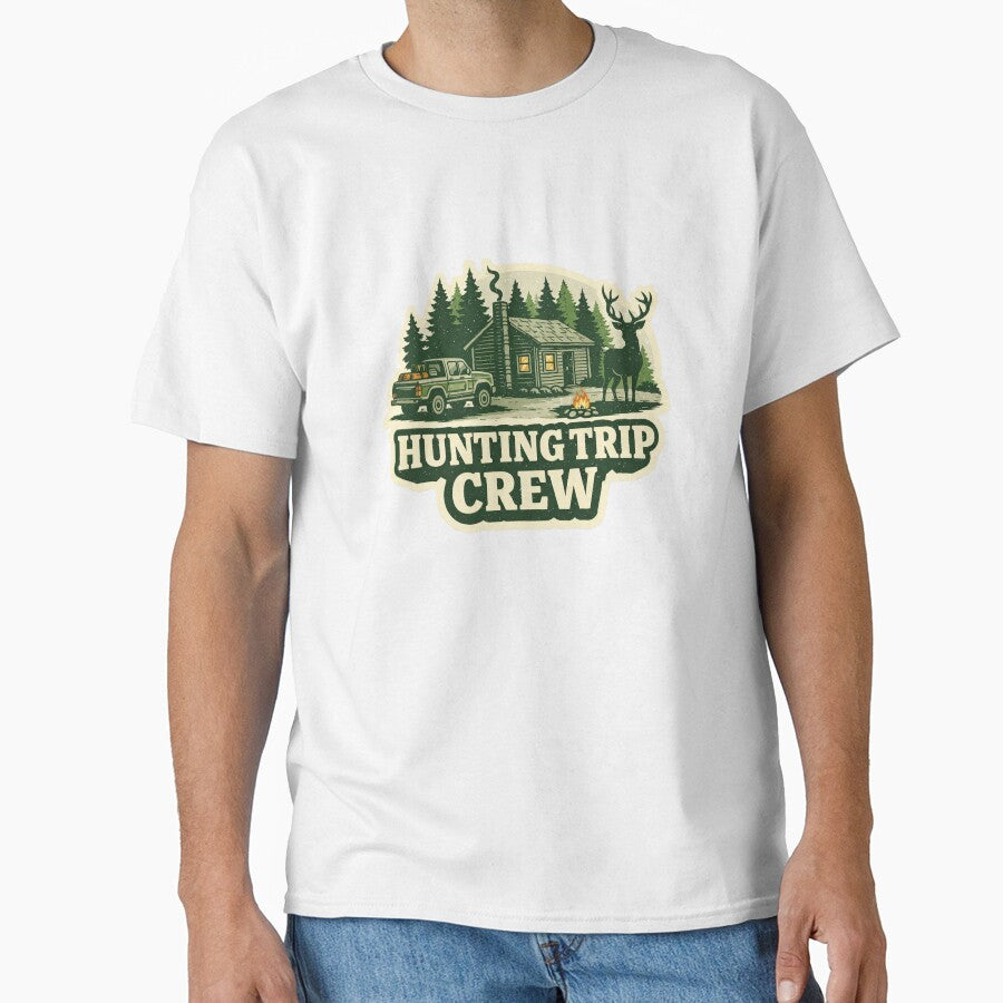 Hunting Trip Crew Cabin Scene – Vintage Outdoor Camping & Hunting Design by EastEndTownie