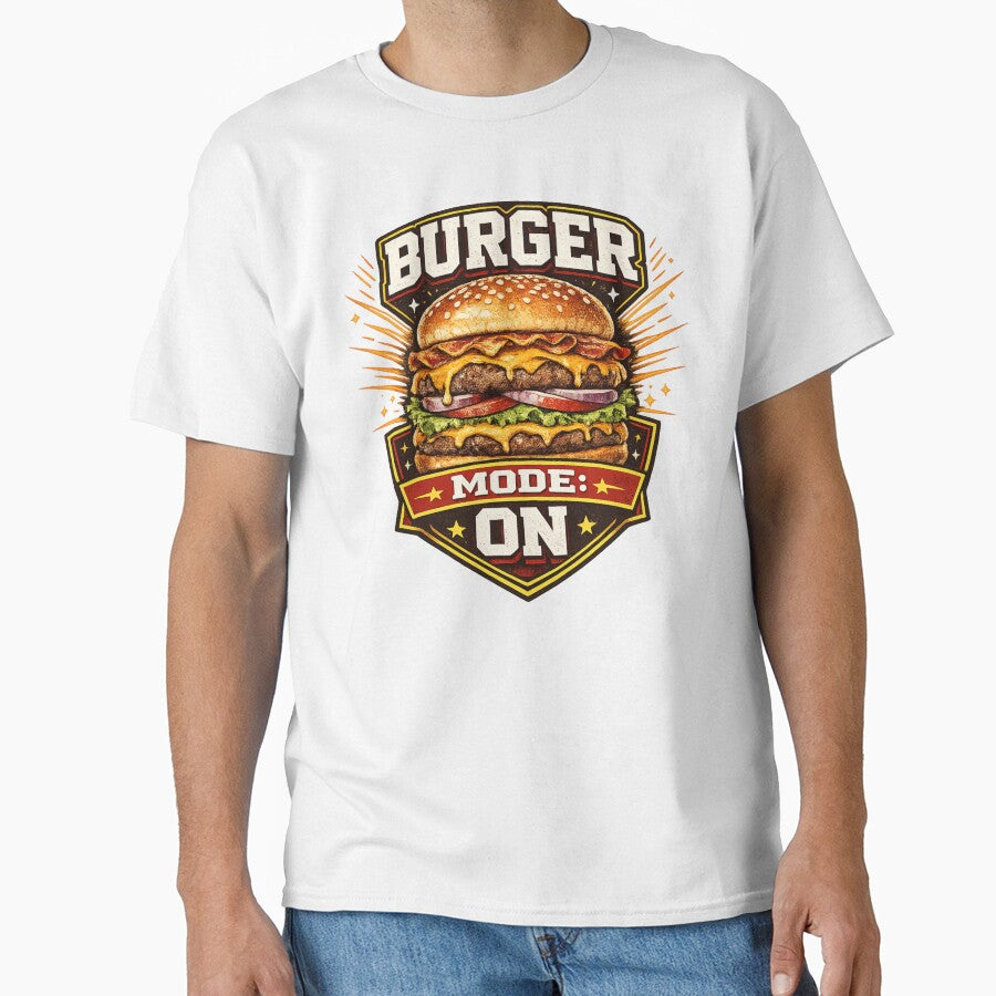 Burger Mode On: Activation Badge Gaming Lifestyle Motivation by irfanshikh
