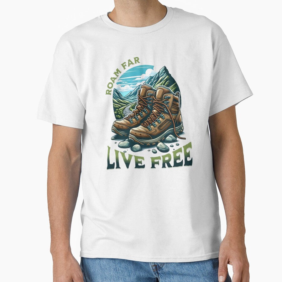 Roam far, live free, cool hiking by Merchattack