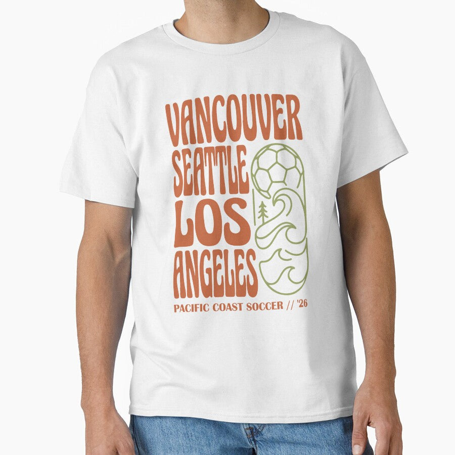Retro Pacific Coast Soccer Vancouver Seattle LA '26 by BrownHorse90s Unisex , , , Long Sleeve Tee