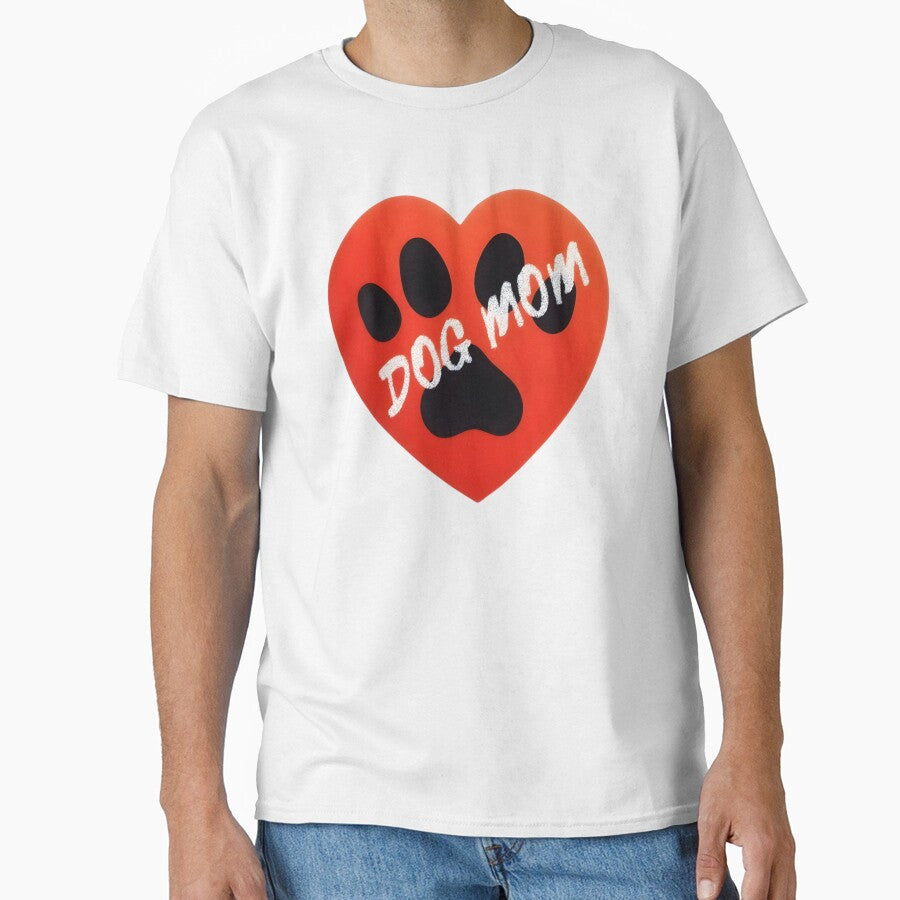 DOG MOM HEART STICKER | Red Heart & Paw Print Decal | Cute Pet Lover Gift & Dog Mom Appreciation Art by SergioMiklos