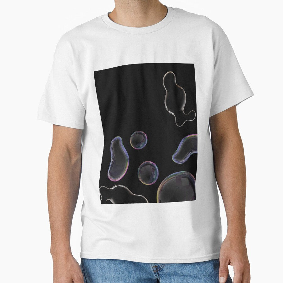 Soap Bubble Shapes – Iridescent Abstract on Black Poster by Levision
