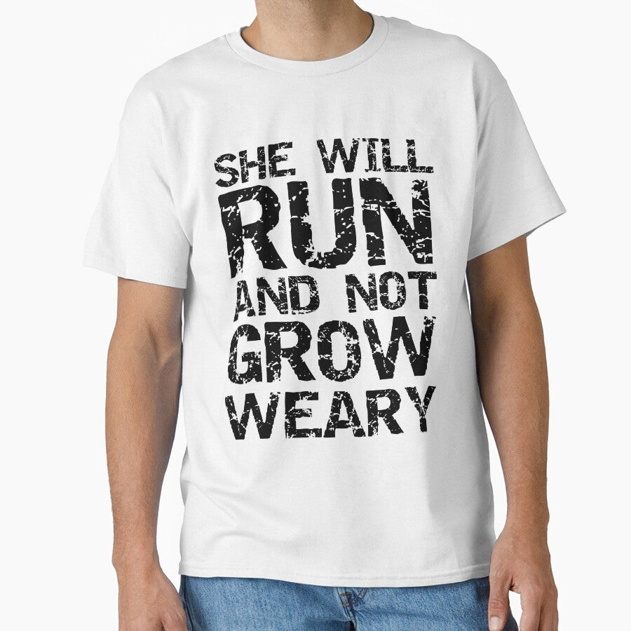 Vintage Bible Quote She Will Run and Not Grow Weary Funny Workout Quote by TNDesignStudio