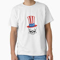 USA Hat on Skull T-Shirt for Men and Women by AllStarMerch