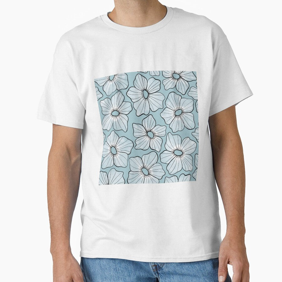 White Anemone - Blue by PaintdFoxStudio