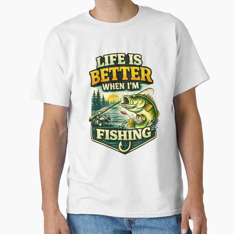 Life Is Better When I’m Fishing – Green Nature Fishing Design by SVALANART