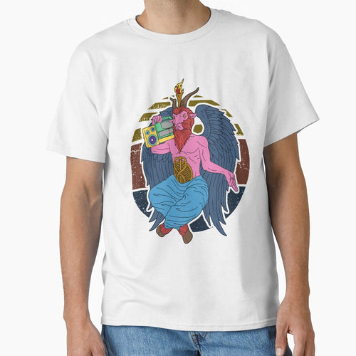 90s Hip Hop Retro Satanism Hail Satan Baphomet by DSWShirts