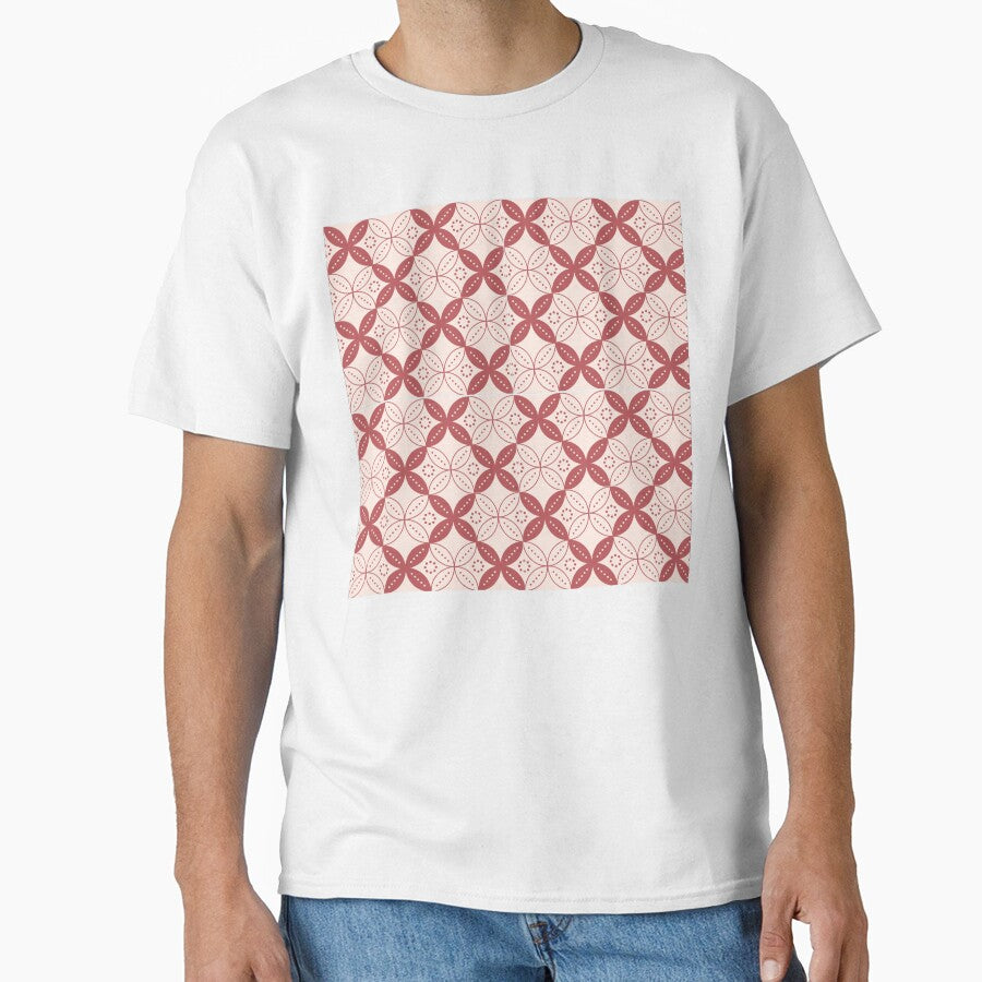 Retro Terracotta Floral Geometric Pattern – Aesthetic Vintage Seamless Design by EmeryJH