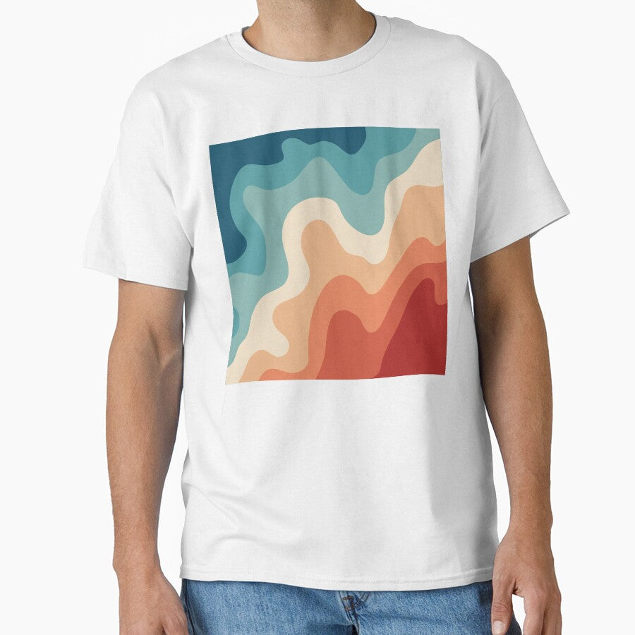 Retro Vintage Wave Abstract Art 70s & 80s Color Palette by RadiantFoxTees
