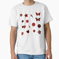 Y2K Aesthetic Stars Butterflies Hearts Flower Lighting Retro Scarlet Red and Black College Sticker Pack by Aesthetic Crew