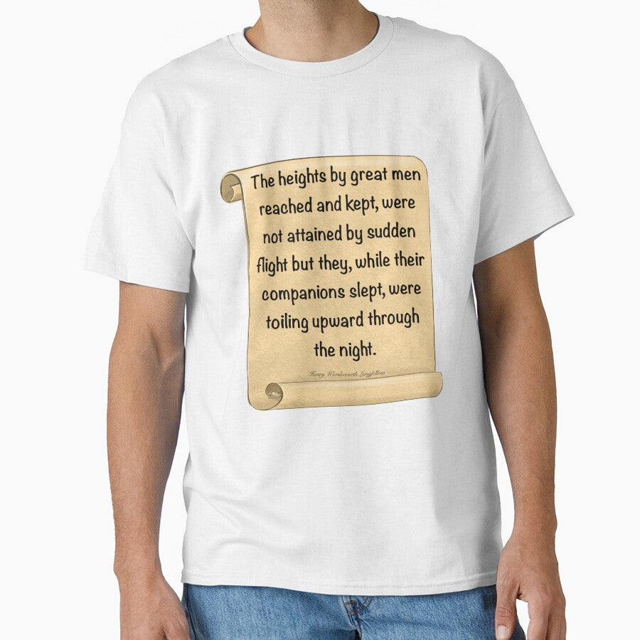 Inspirational motivational affirmation, scroll 3 with the heights by great men reached and kept by Artonmytee