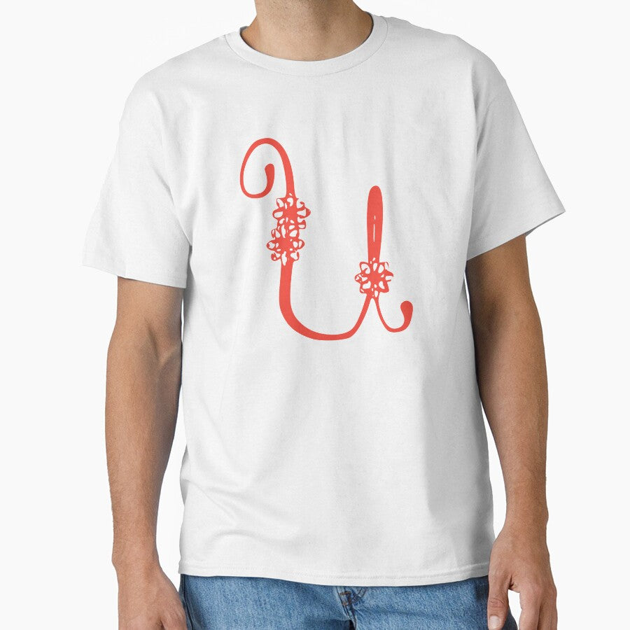 Floral Initial monogram U by Creative-draw