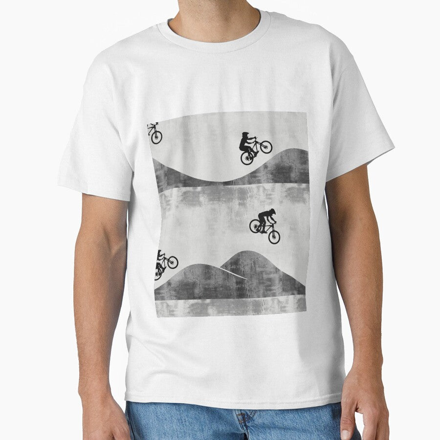 Retro Mountain Bikers On Grey by CatheriLove