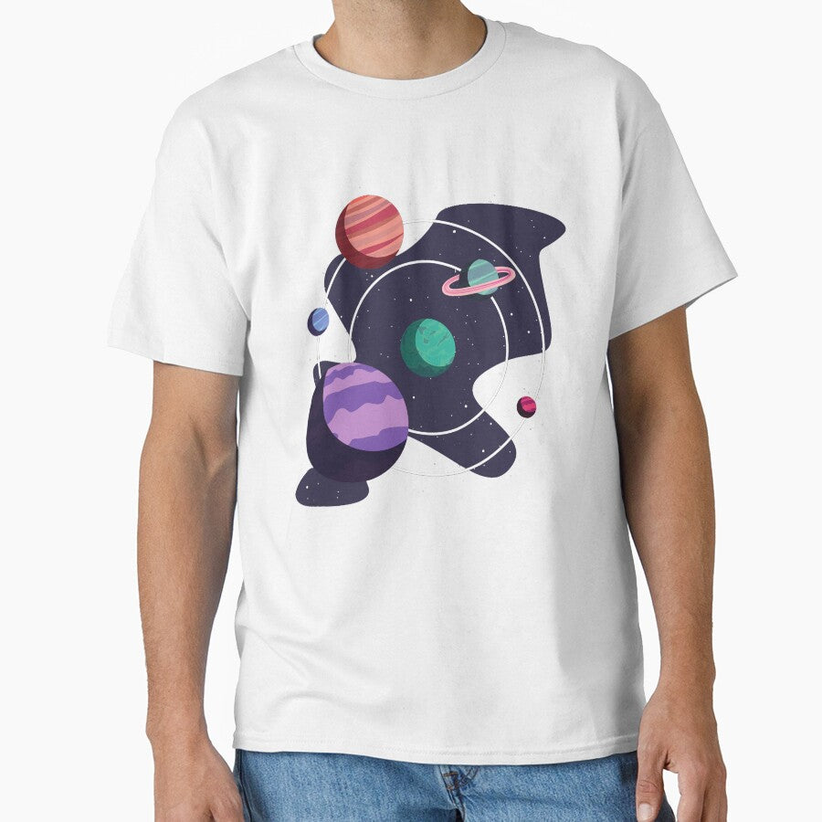 Planets In Space Graphic Printed T-Shirt by KARSCORP